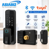SmartX Tuya SX-RL62-Dual WiFi and Bluetooth Smart Rim Lock with Dual-Side Lock for Wooden Door & Metal Gate| Water Resistant